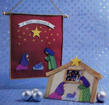 portarretrato y estandarte navideño