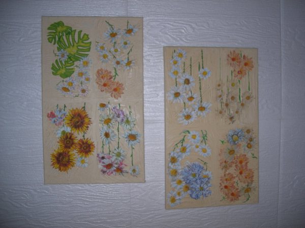 Cuadros de decoupage y flores