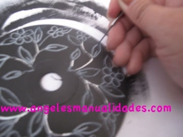 Dibujando el diseño en la superficie del cd